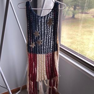 American flag knit vest